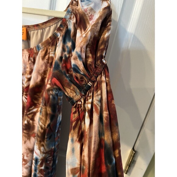 Voom joy han Tunic Womens M Tie Dye Off Shoulder Dress Cascading Angel Sleeve - Picture 7 of 7